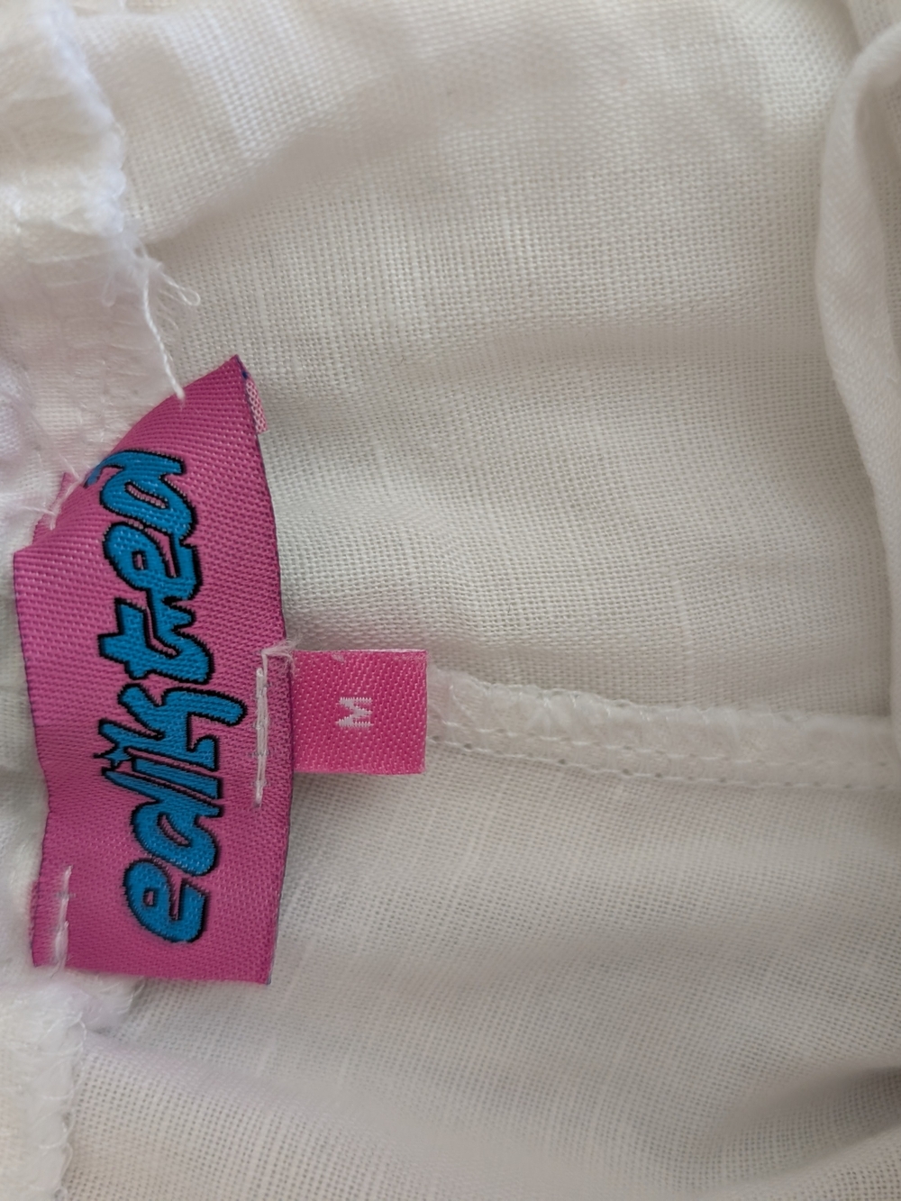 Edikted Womens Medium 100% Cotton Wide Leg Cargo Pants White Minimalist Summer - Picture 7 of 8